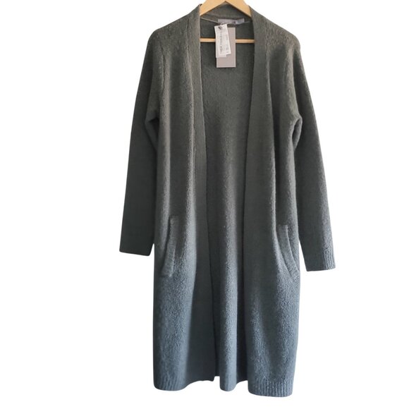 NWT B. Young Long Grey Cardigan Size Medium with Pockets - Picture 1 of 13